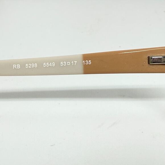 RAY-BAN RB5298 5549 Brown Tortoise/Beige Eyeglasses Frame 53-17-135 H18604 - Picture 5 of 7